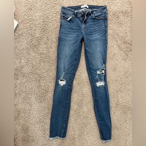 Abercrombie & Fitch Blue Ripped Skinny Jeans